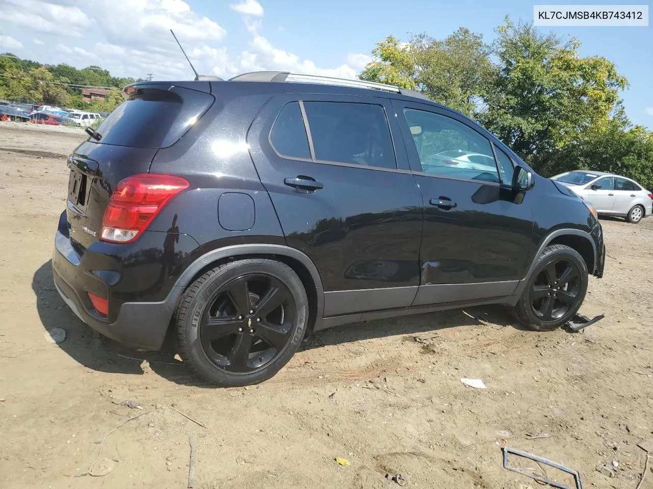 2019 Chevrolet Trax Premier VIN: KL7CJMSB4KB743412 Lot: 72261784