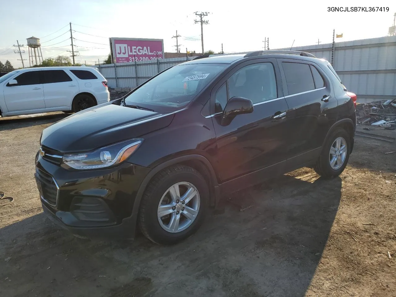 2019 Chevrolet Trax 1Lt VIN: 3GNCJLSB7KL367419 Lot: 72457594