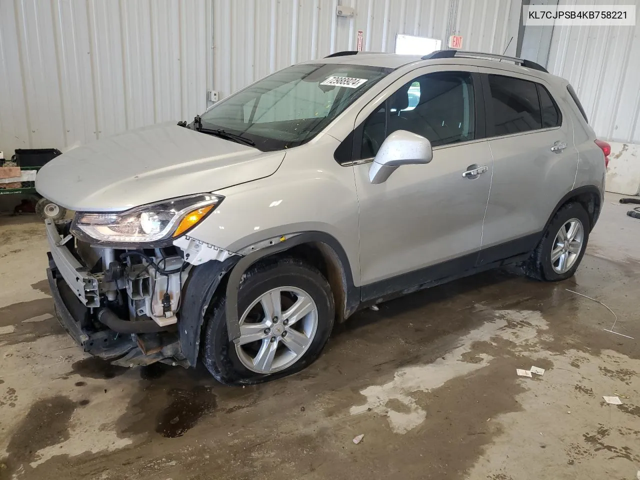 2019 Chevrolet Trax 1Lt VIN: KL7CJPSB4KB758221 Lot: 72988924