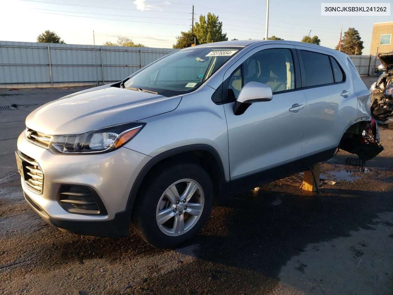 2019 Chevrolet Trax Ls VIN: 3GNCJKSB3KL241262 Lot: 73376554