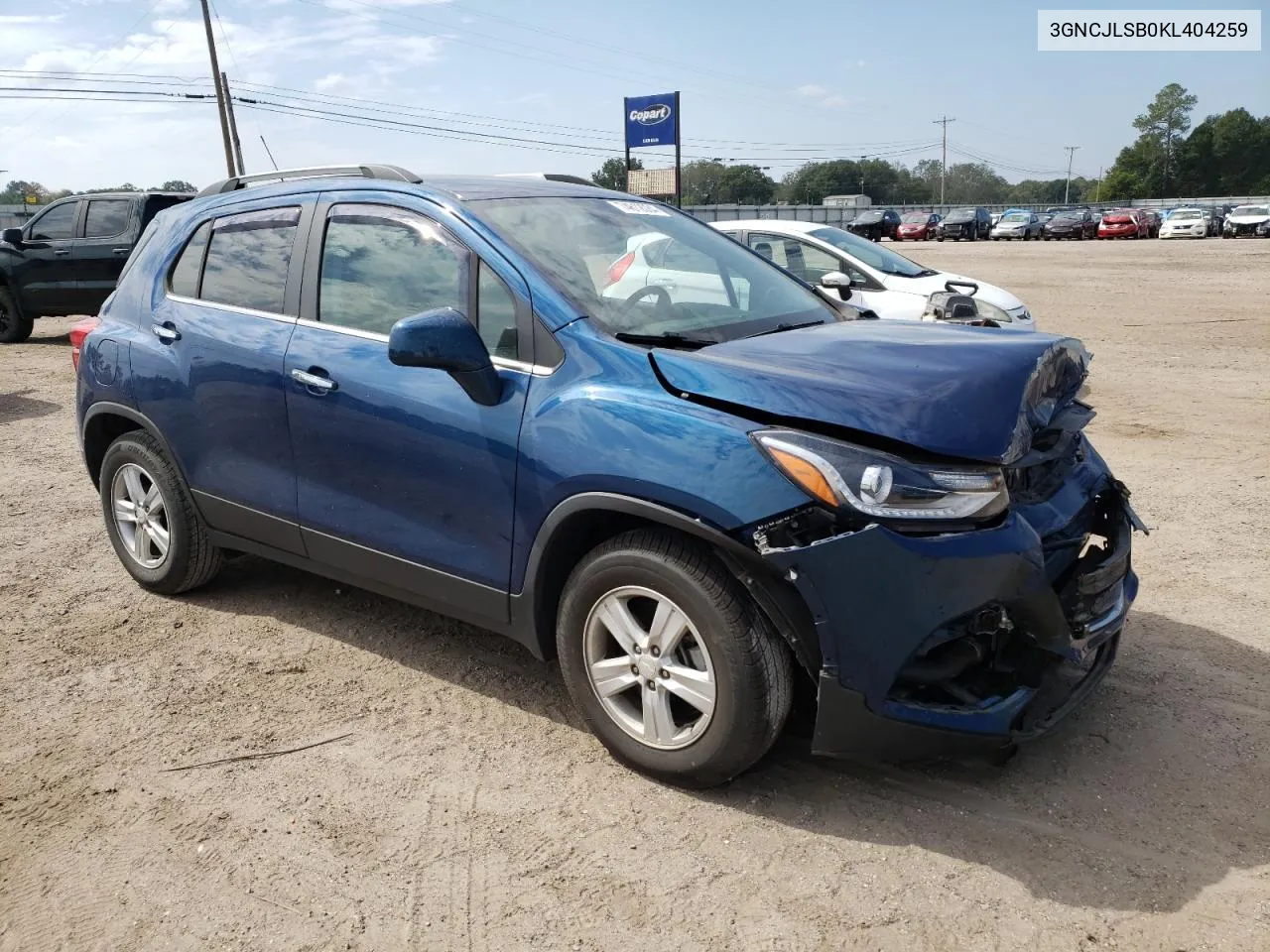 2019 Chevrolet Trax 1Lt VIN: 3GNCJLSB0KL404259 Lot: 74612084