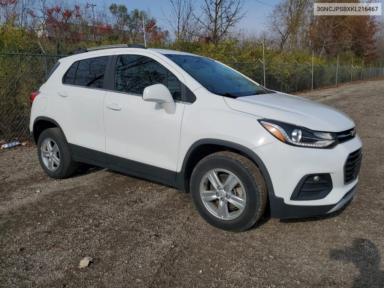 2019 Chevrolet Trax 1Lt VIN: 3GNCJPSBXKL216467 Lot: 75483674