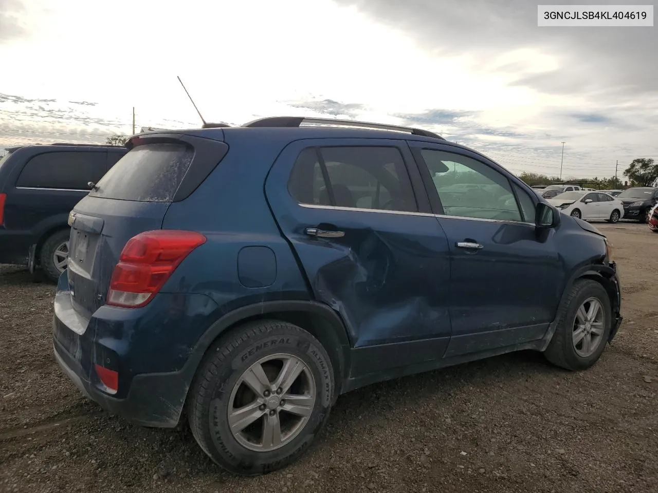 2019 Chevrolet Trax 1Lt VIN: 3GNCJLSB4KL404619 Lot: 75598924