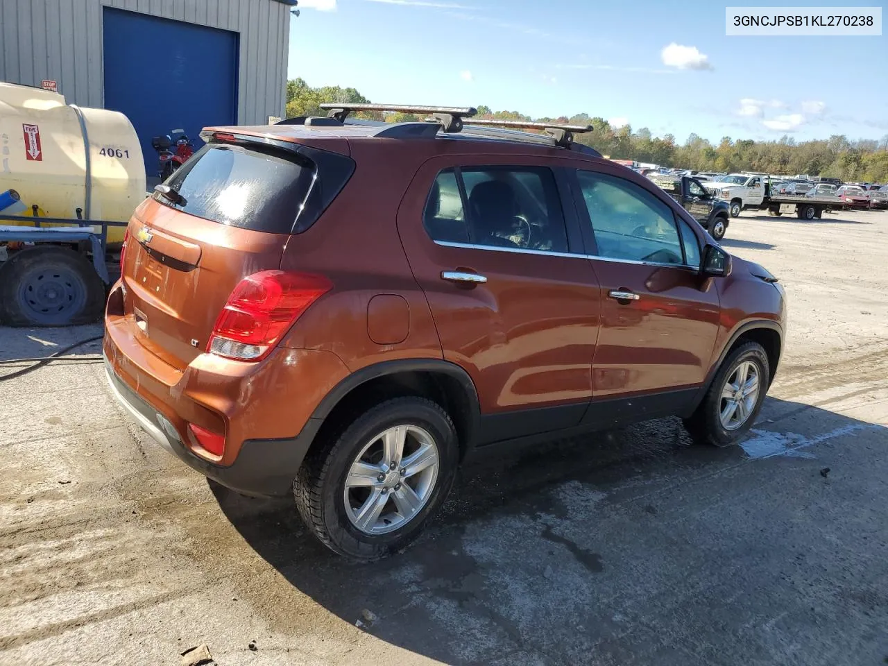 2019 Chevrolet Trax 1Lt VIN: 3GNCJPSB1KL270238 Lot: 75638594