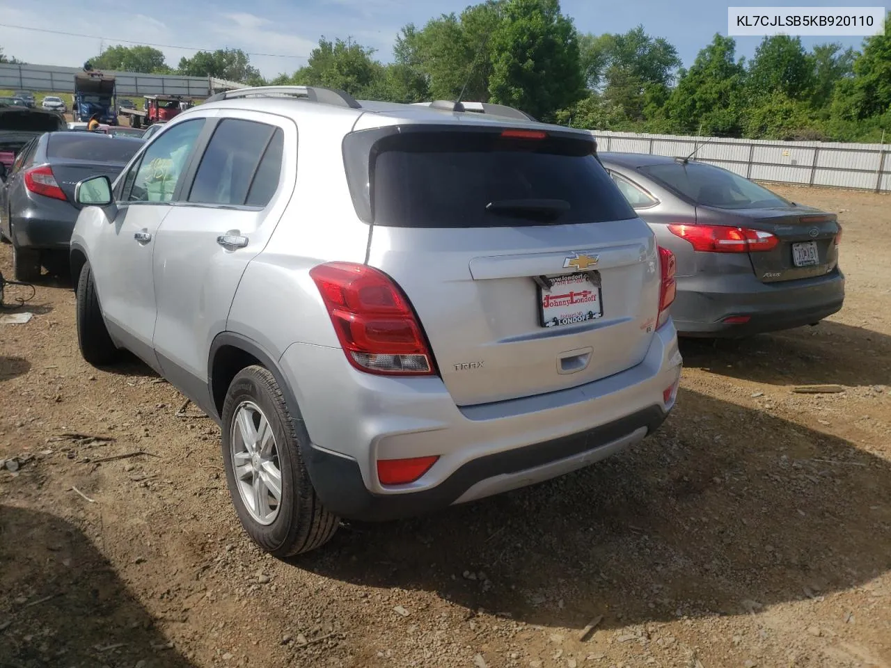 2019 Chevrolet Trax 1Lt VIN: KL7CJLSB5KB920110 Lot: 75730994