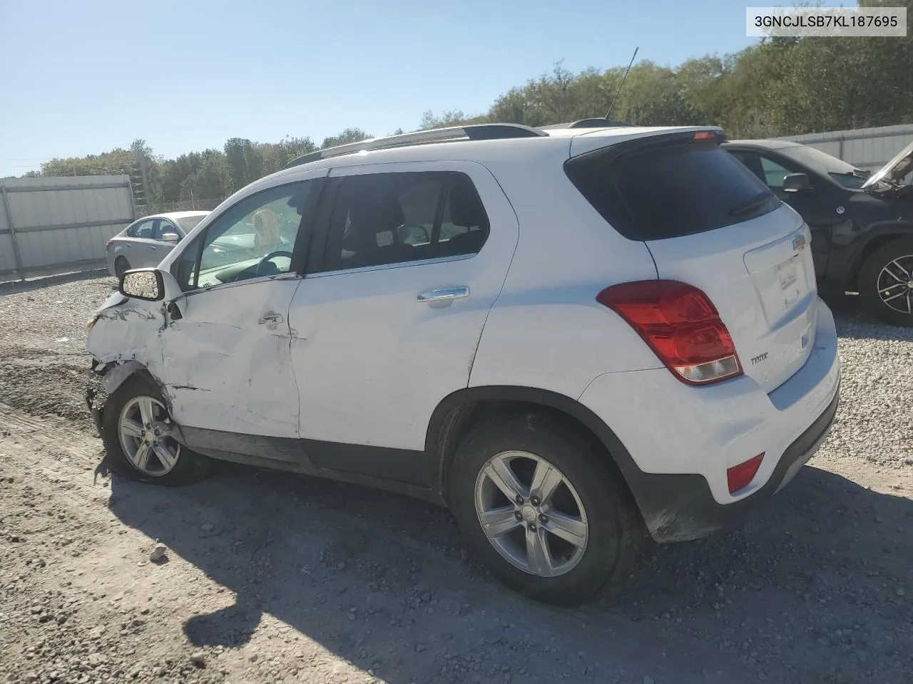 2019 Chevrolet Trax 1Lt VIN: 3GNCJLSB7KL187695 Lot: 76119814