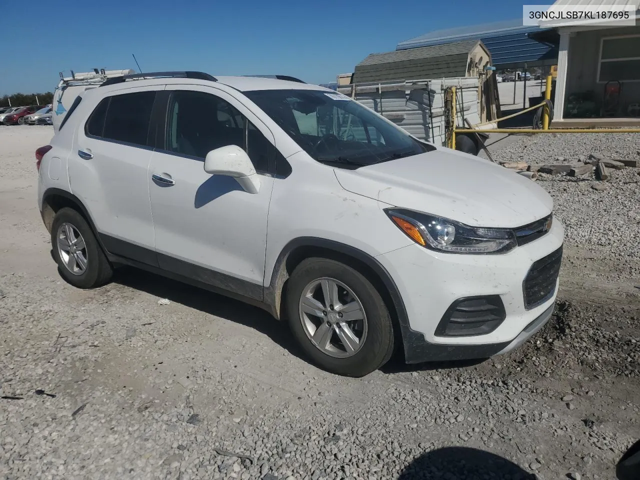 2019 Chevrolet Trax 1Lt VIN: 3GNCJLSB7KL187695 Lot: 76119814