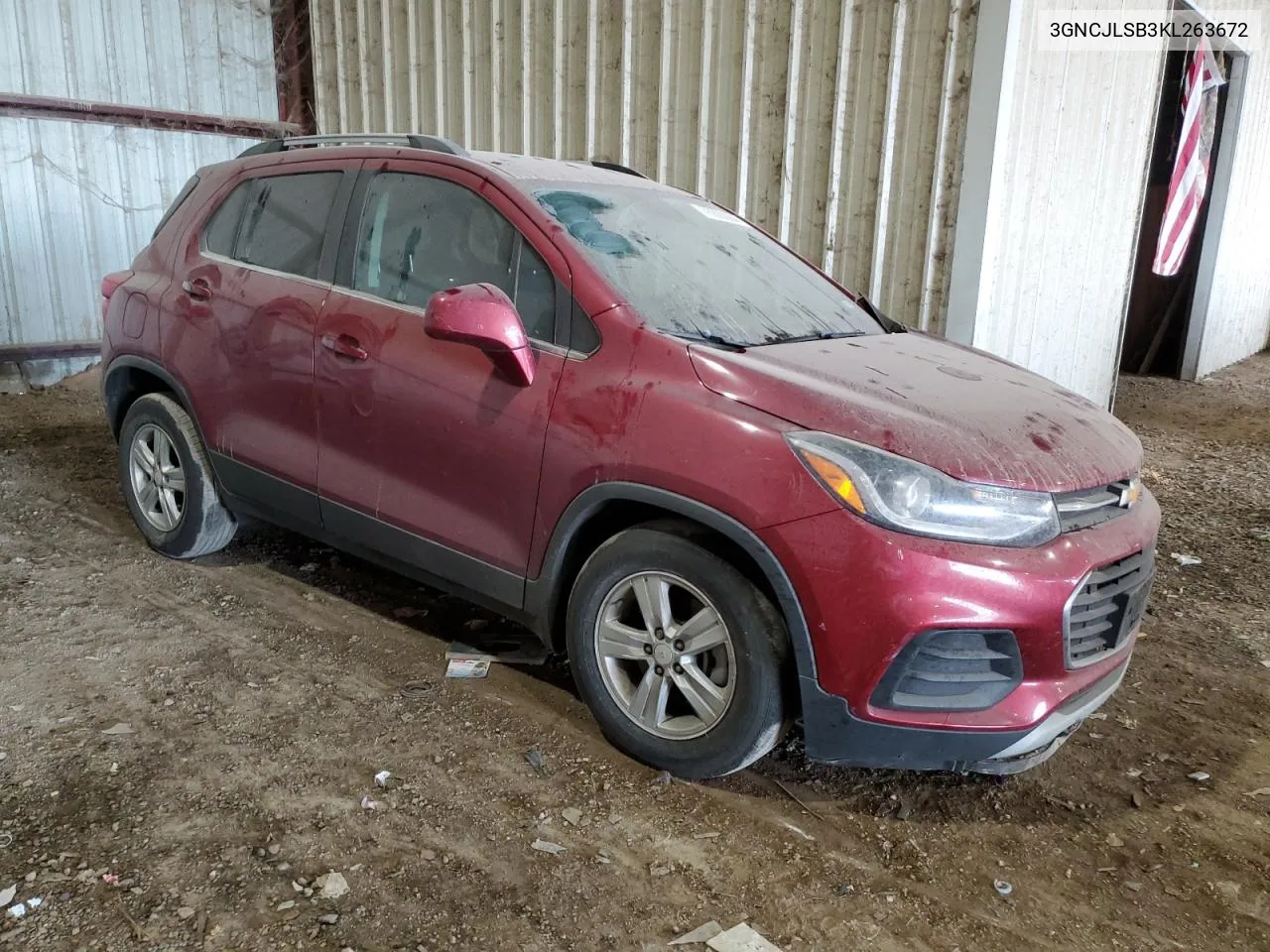 2019 Chevrolet Trax 1Lt VIN: 3GNCJLSB3KL263672 Lot: 76309884