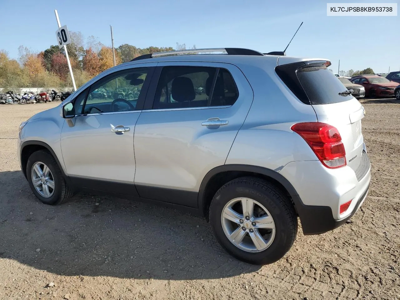 2019 Chevrolet Trax 1Lt VIN: KL7CJPSB8KB953738 Lot: 76363904