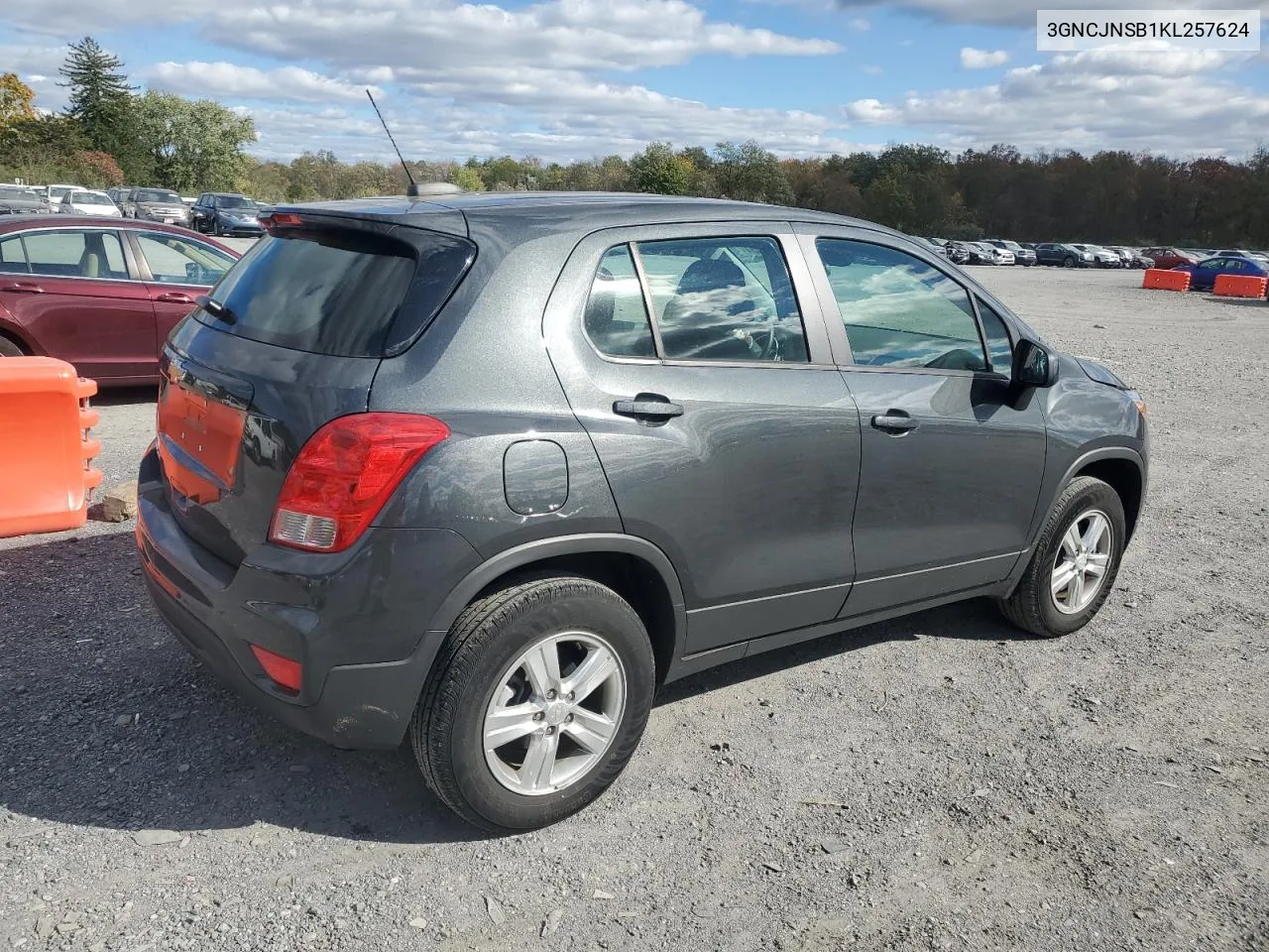 2019 Chevrolet Trax Ls VIN: 3GNCJNSB1KL257624 Lot: 76609534