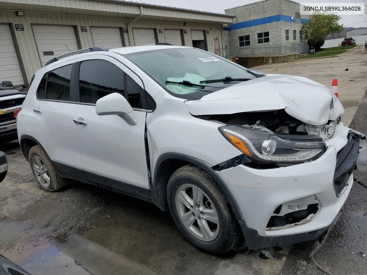 2019 Chevrolet Trax 1Lt VIN: 3GNCJLSB9KL366028 Lot: 76786644