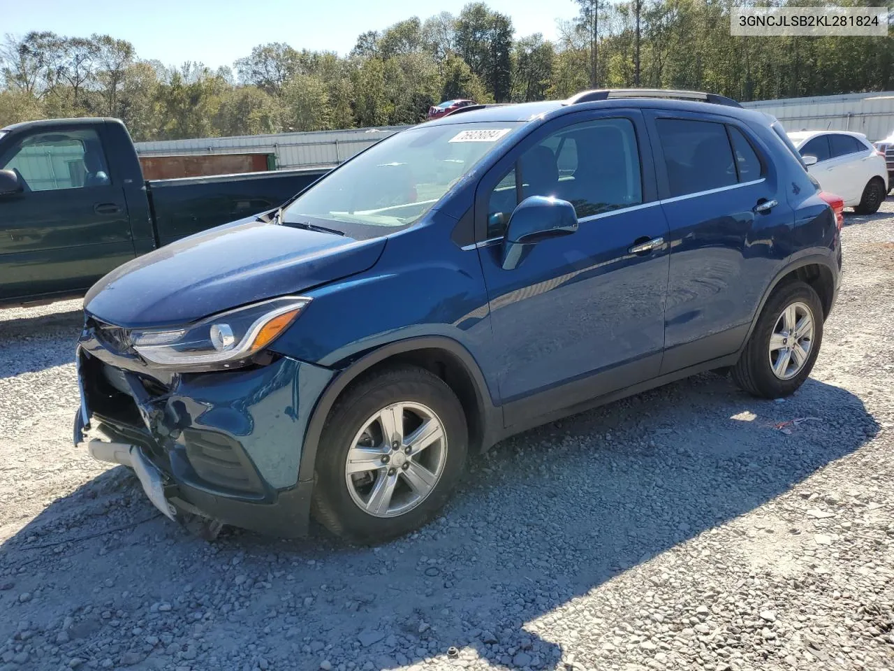 2019 Chevrolet Trax 1Lt VIN: 3GNCJLSB2KL281824 Lot: 76928084