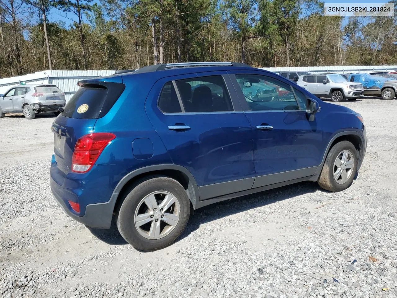 2019 Chevrolet Trax 1Lt VIN: 3GNCJLSB2KL281824 Lot: 76928084