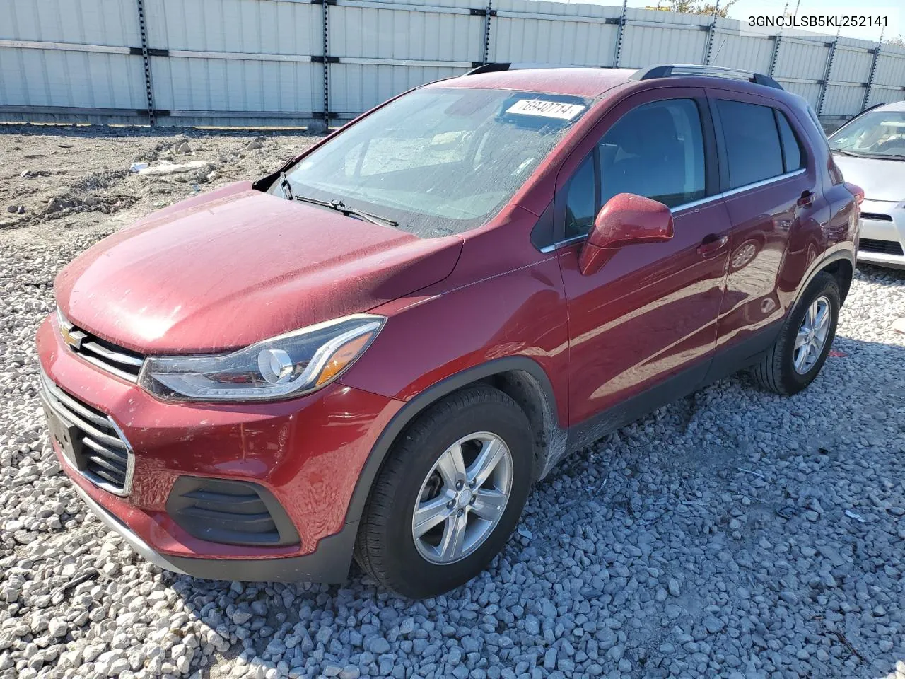 2019 Chevrolet Trax 1Lt VIN: 3GNCJLSB5KL252141 Lot: 76940714