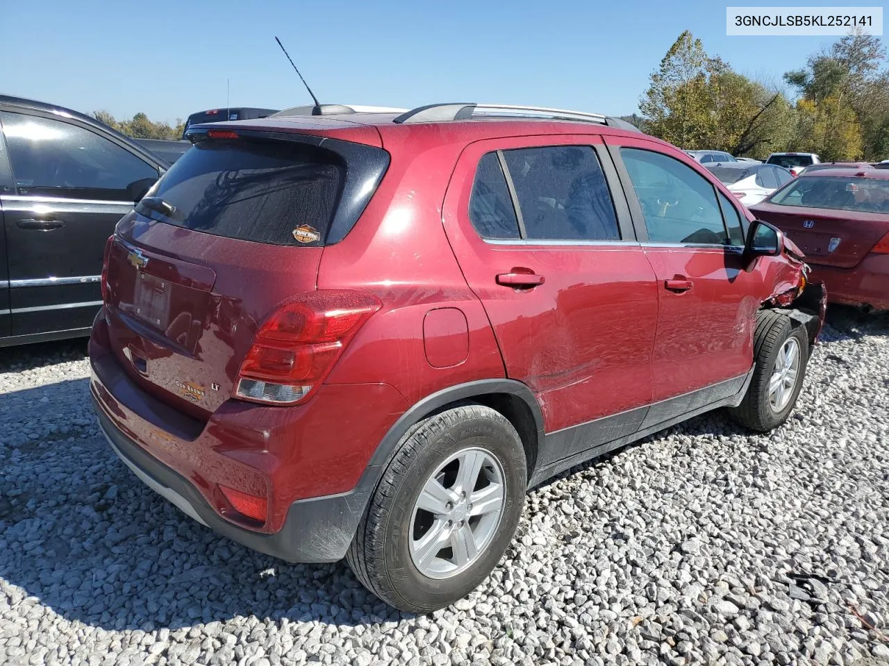 2019 Chevrolet Trax 1Lt VIN: 3GNCJLSB5KL252141 Lot: 76940714