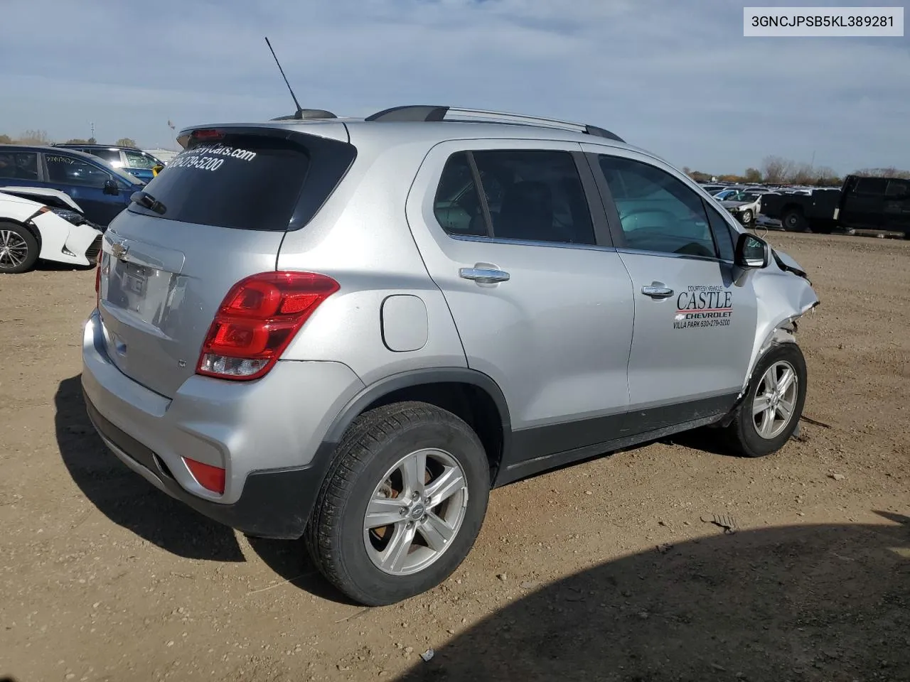 2019 Chevrolet Trax 1Lt VIN: 3GNCJPSB5KL389281 Lot: 78019844