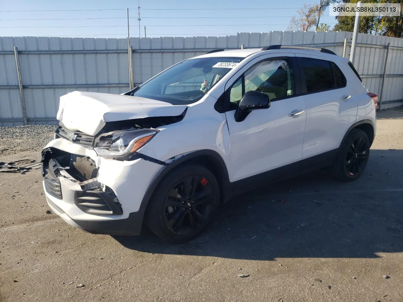 2019 Chevrolet Trax 1Lt VIN: 3GNCJLSB8KL350113 Lot: 78233674