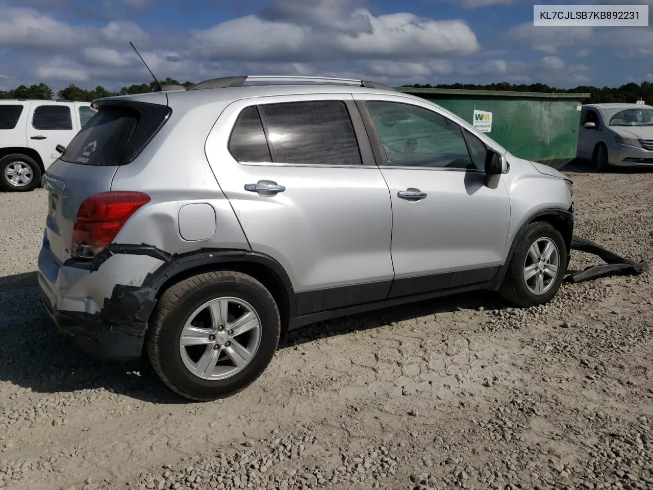 2019 Chevrolet Trax 1Lt VIN: KL7CJLSB7KB892231 Lot: 78326154