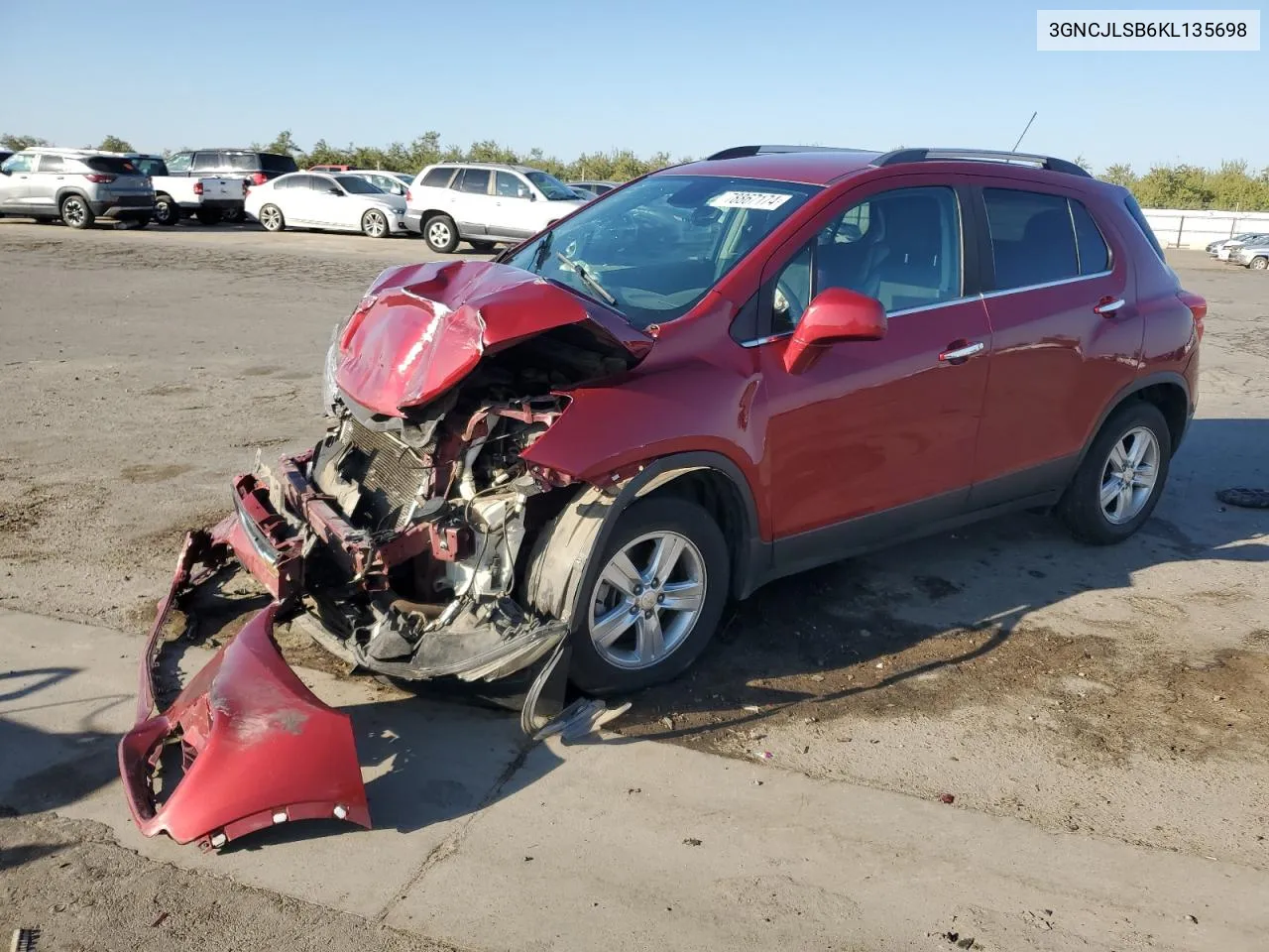 2019 Chevrolet Trax 1Lt VIN: 3GNCJLSB6KL135698 Lot: 78867174