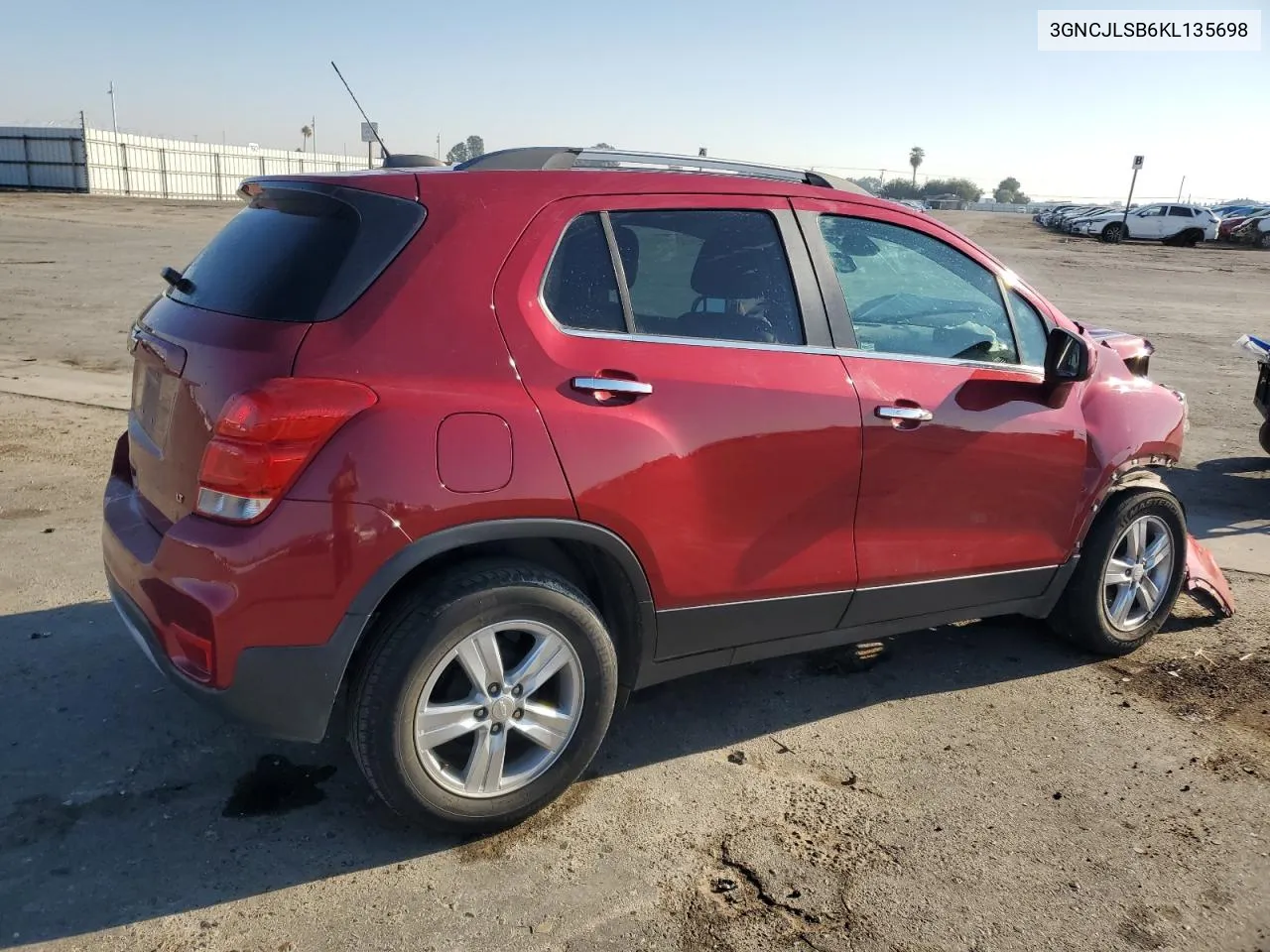 2019 Chevrolet Trax 1Lt VIN: 3GNCJLSB6KL135698 Lot: 78867174