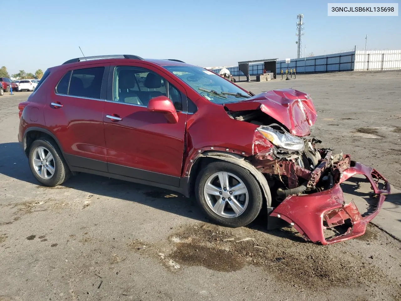 2019 Chevrolet Trax 1Lt VIN: 3GNCJLSB6KL135698 Lot: 78867174