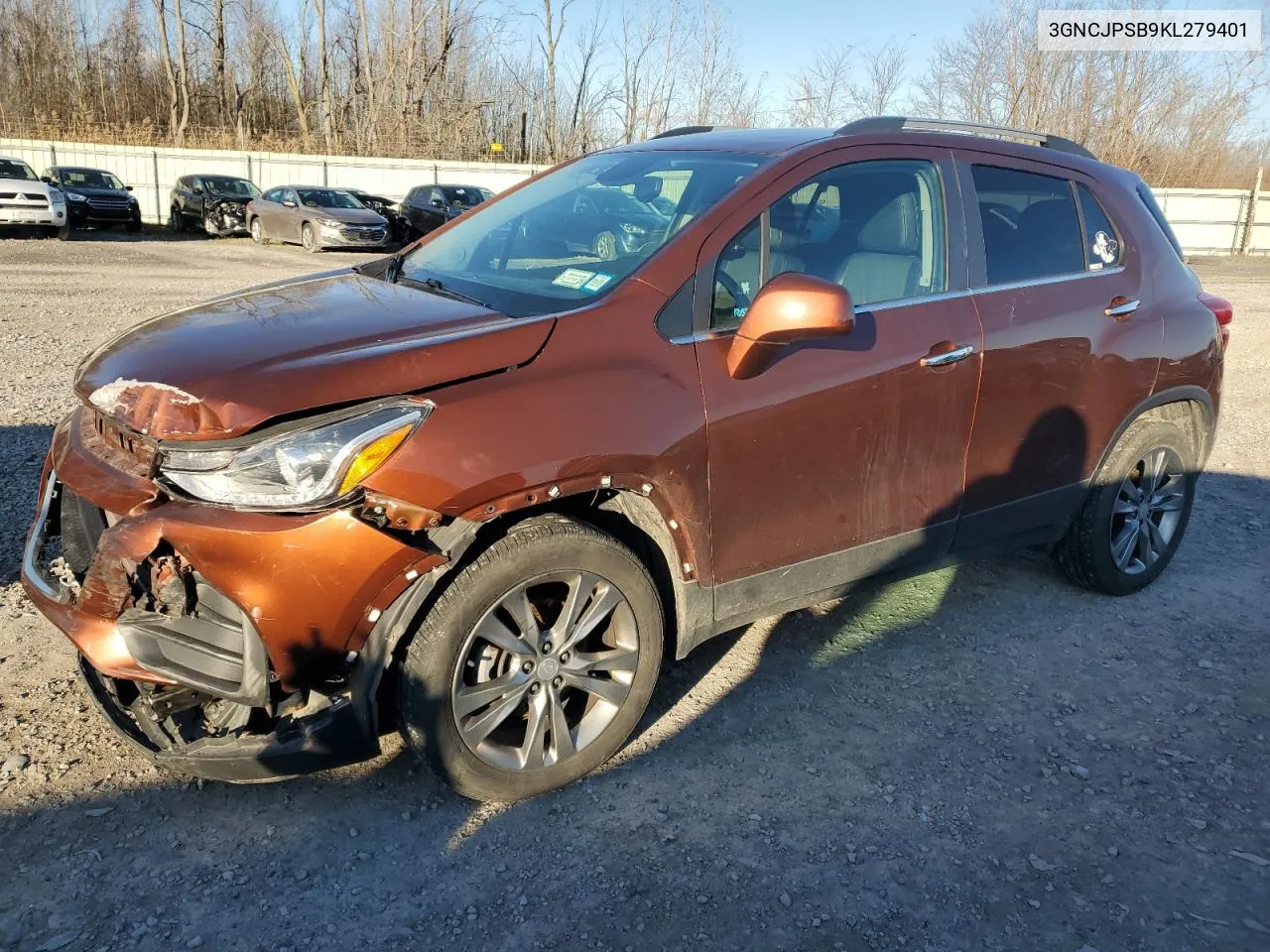 2019 Chevrolet Trax 1Lt VIN: 3GNCJPSB9KL279401 Lot: 78897384