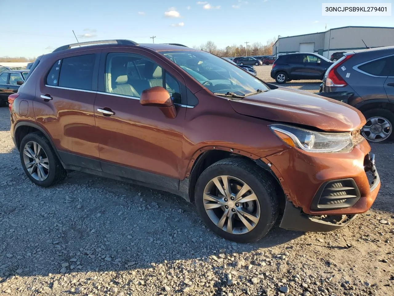 2019 Chevrolet Trax 1Lt VIN: 3GNCJPSB9KL279401 Lot: 78897384