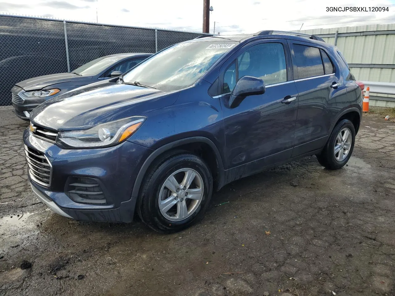 2019 Chevrolet Trax 1Lt VIN: 3GNCJPSBXKL120094 Lot: 78962034