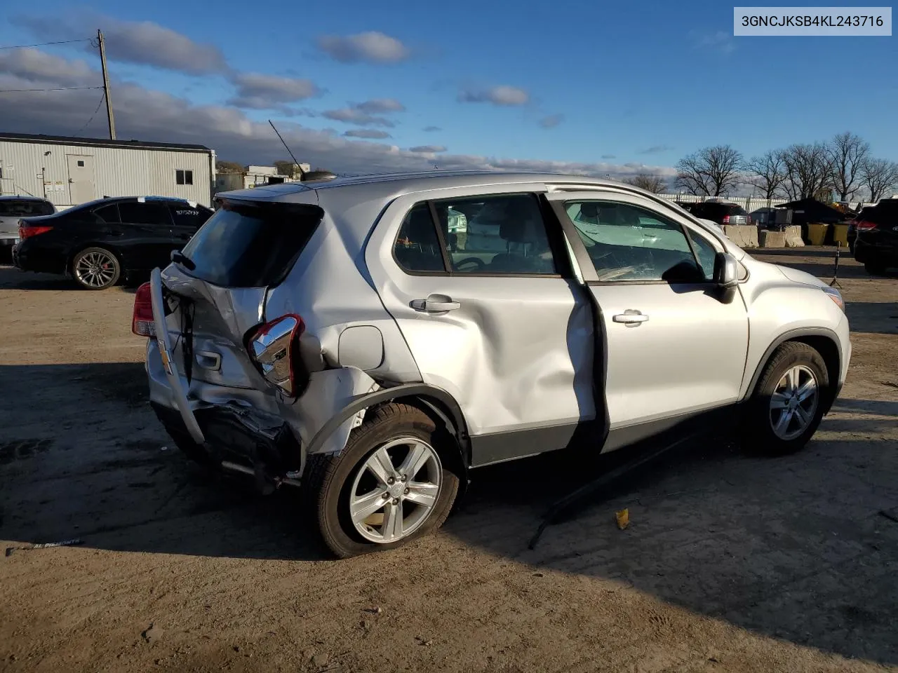 2019 Chevrolet Trax Ls VIN: 3GNCJKSB4KL243716 Lot: 80309124