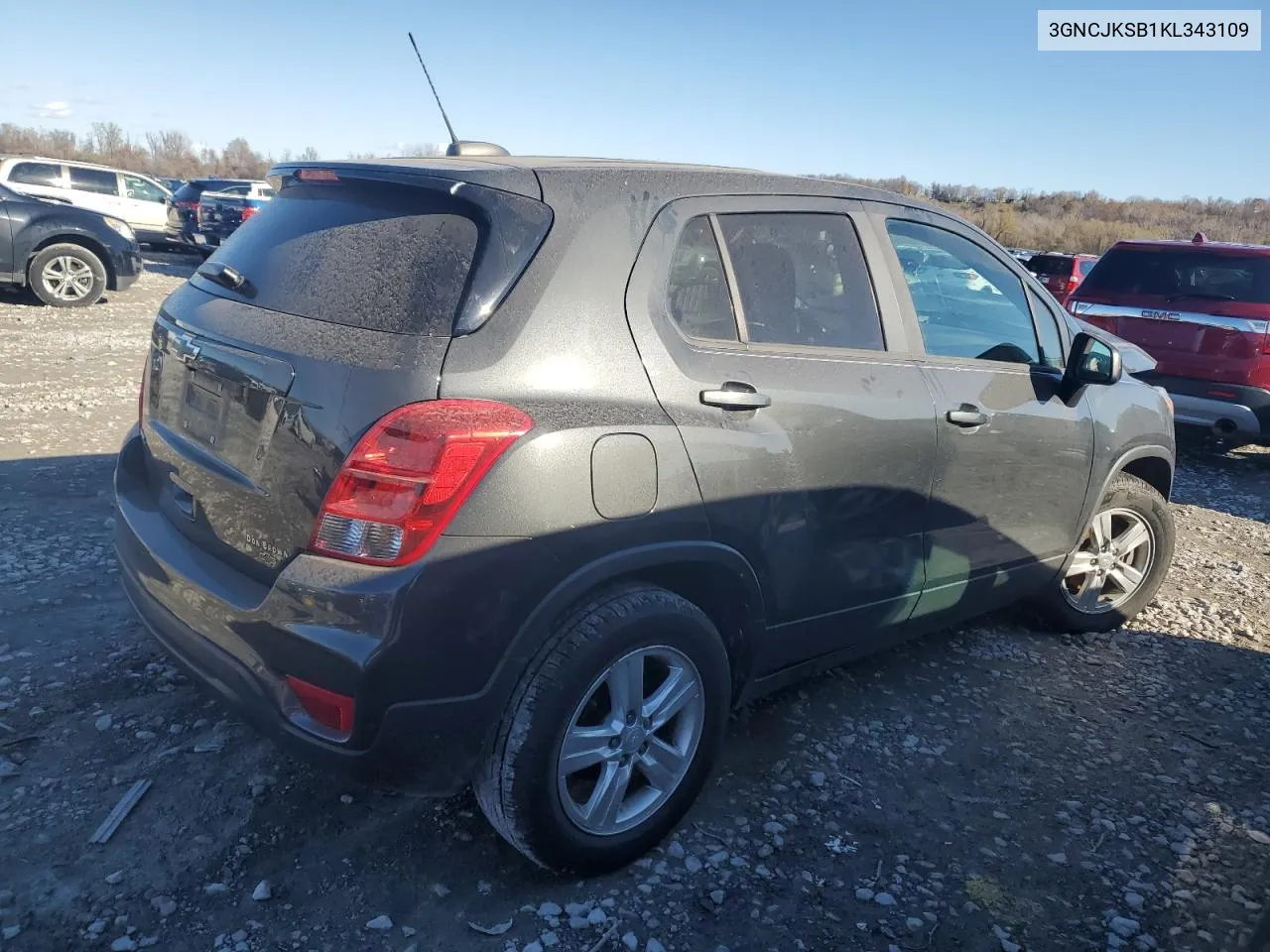 2019 Chevrolet Trax Ls VIN: 3GNCJKSB1KL343109 Lot: 81325264