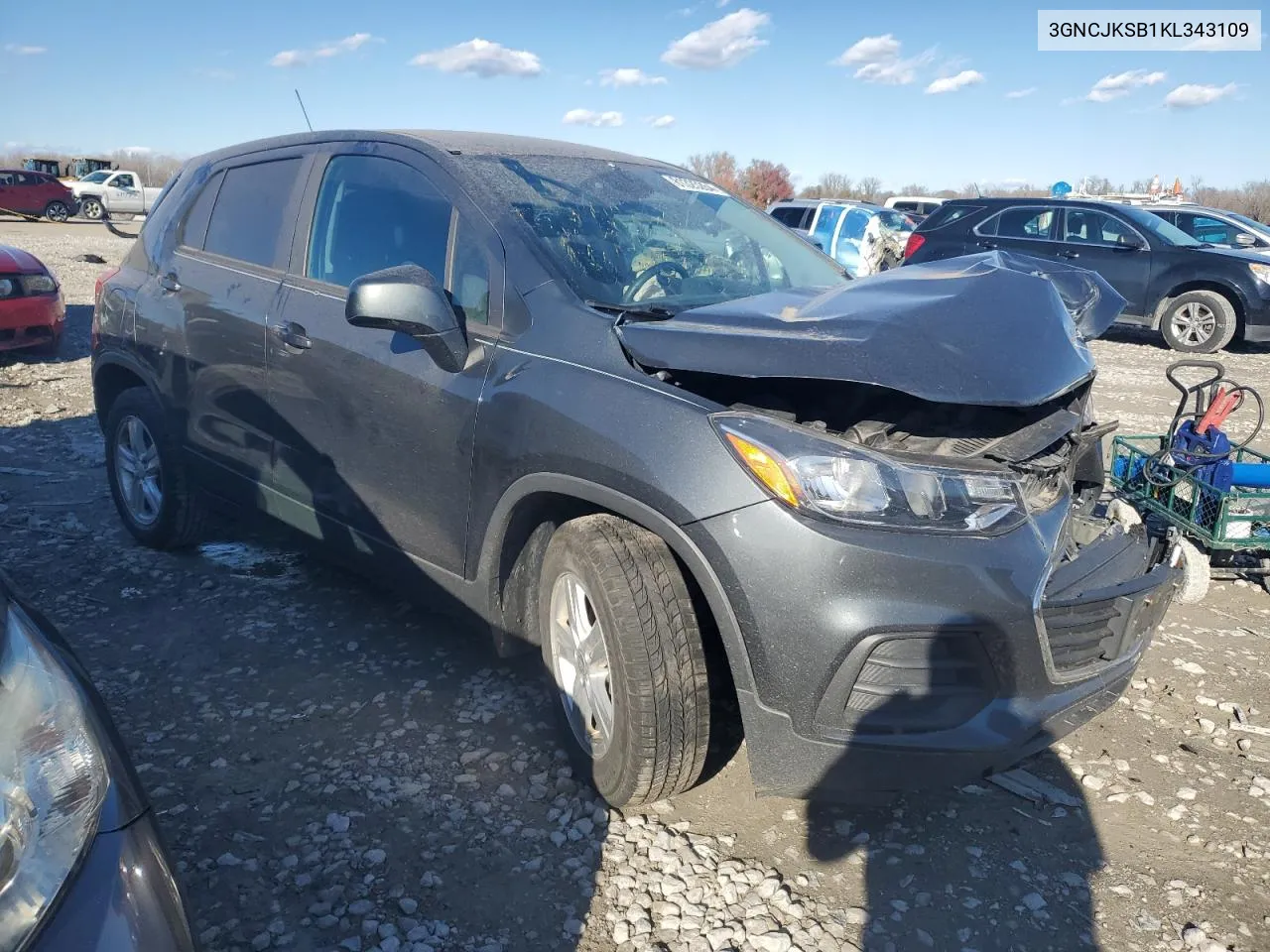 2019 Chevrolet Trax Ls VIN: 3GNCJKSB1KL343109 Lot: 81325264