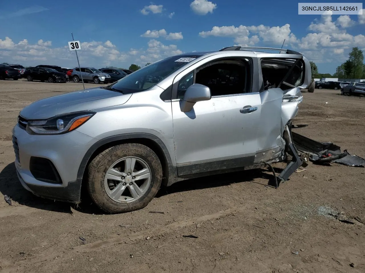 2020 Chevrolet Trax 1Lt VIN: 3GNCJLSB5LL142661 Lot: 54152704