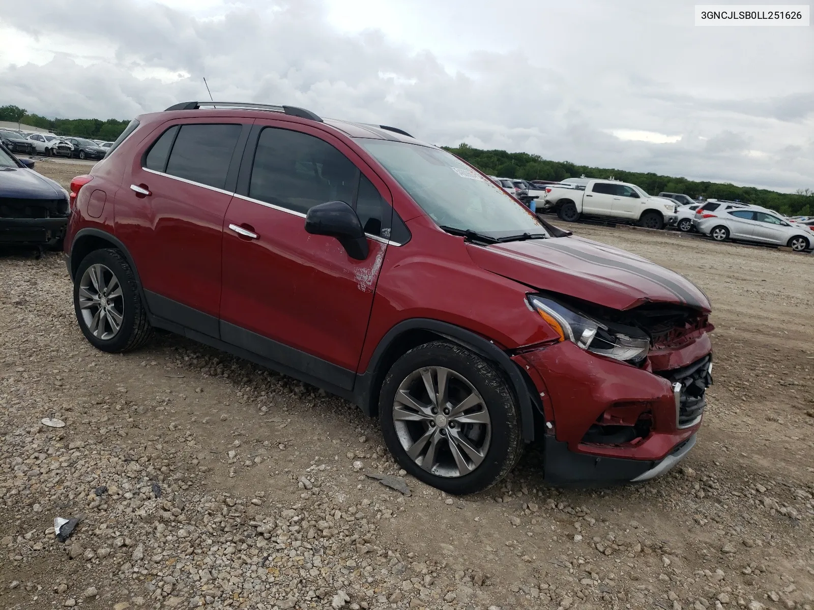 2020 Chevrolet Trax 1Lt VIN: 3GNCJLSB0LL251626 Lot: 54609664