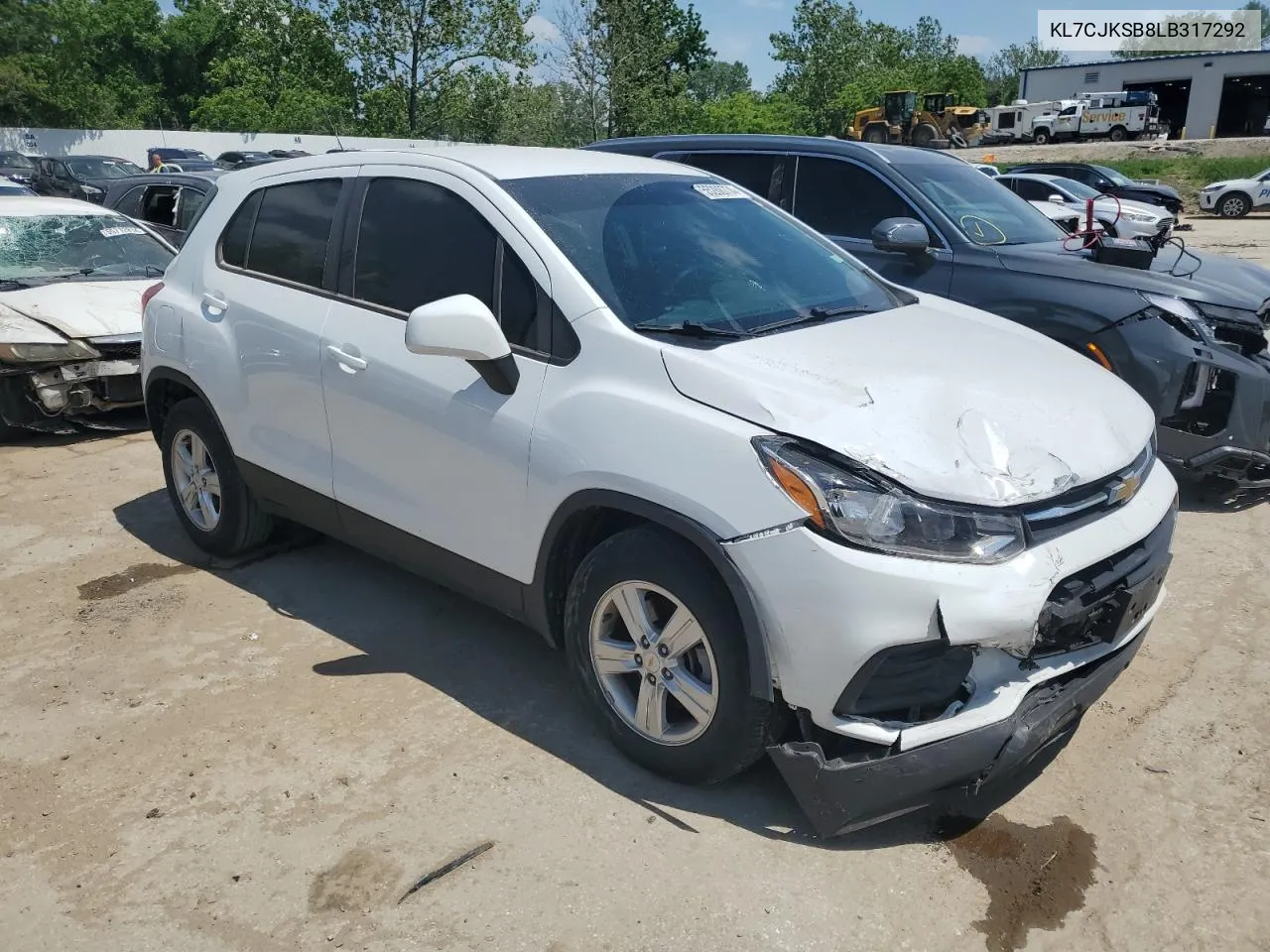 2020 Chevrolet Trax Ls VIN: KL7CJKSB8LB317292 Lot: 55288774