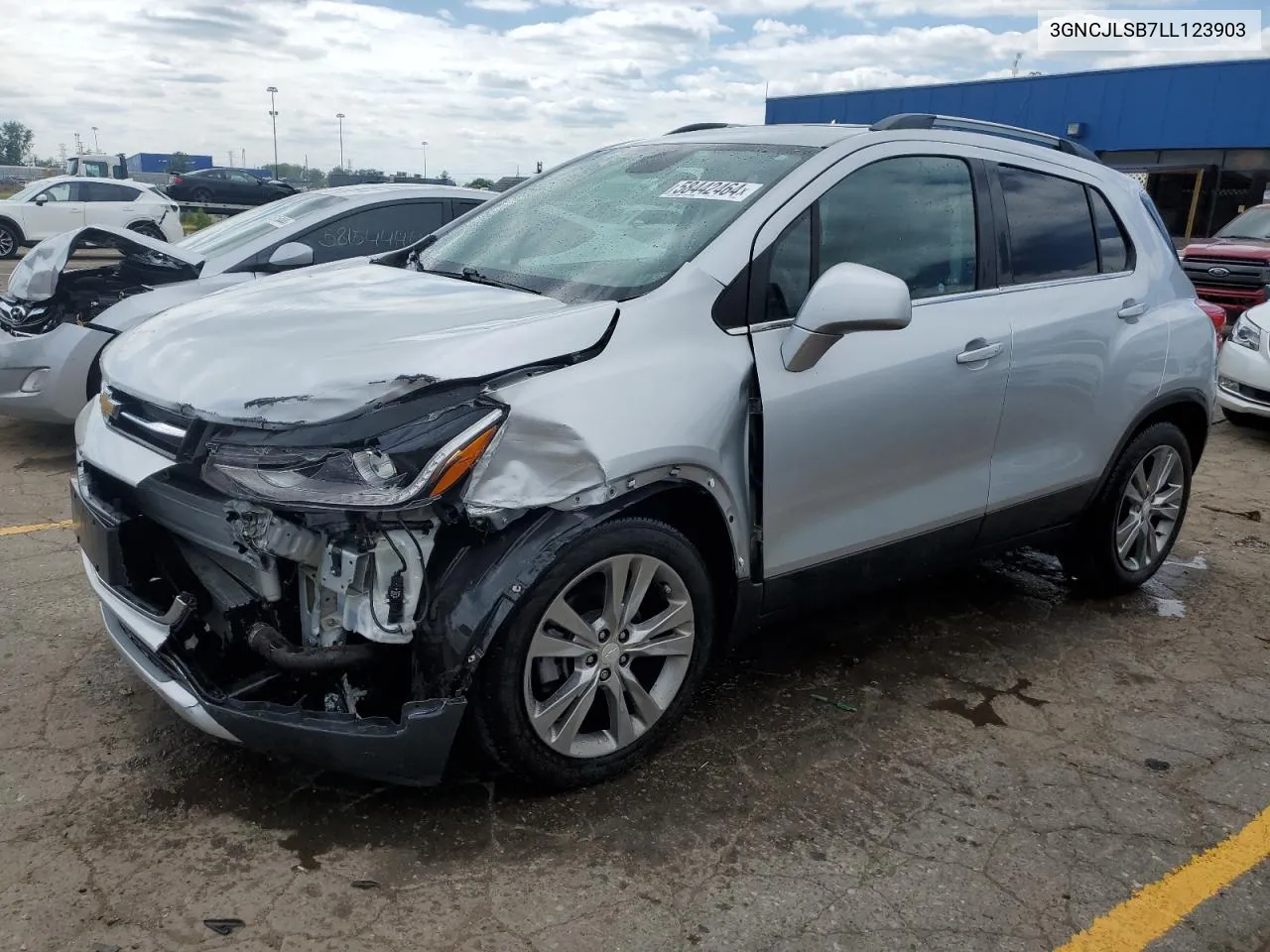 2020 Chevrolet Trax 1Lt VIN: 3GNCJLSB7LL123903 Lot: 58442464