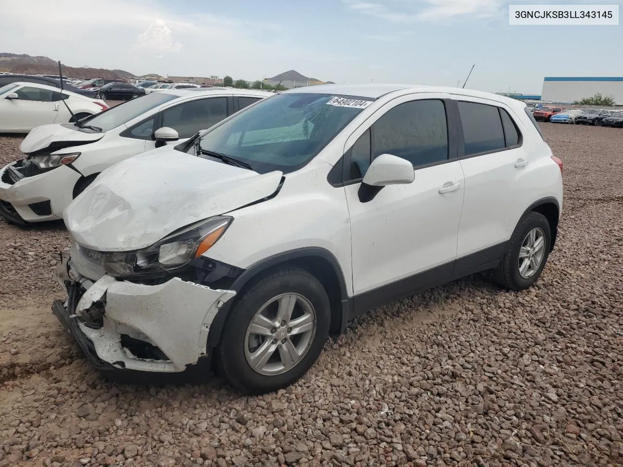 2020 Chevrolet Trax Ls VIN: 3GNCJKSB3LL343145 Lot: 64902104