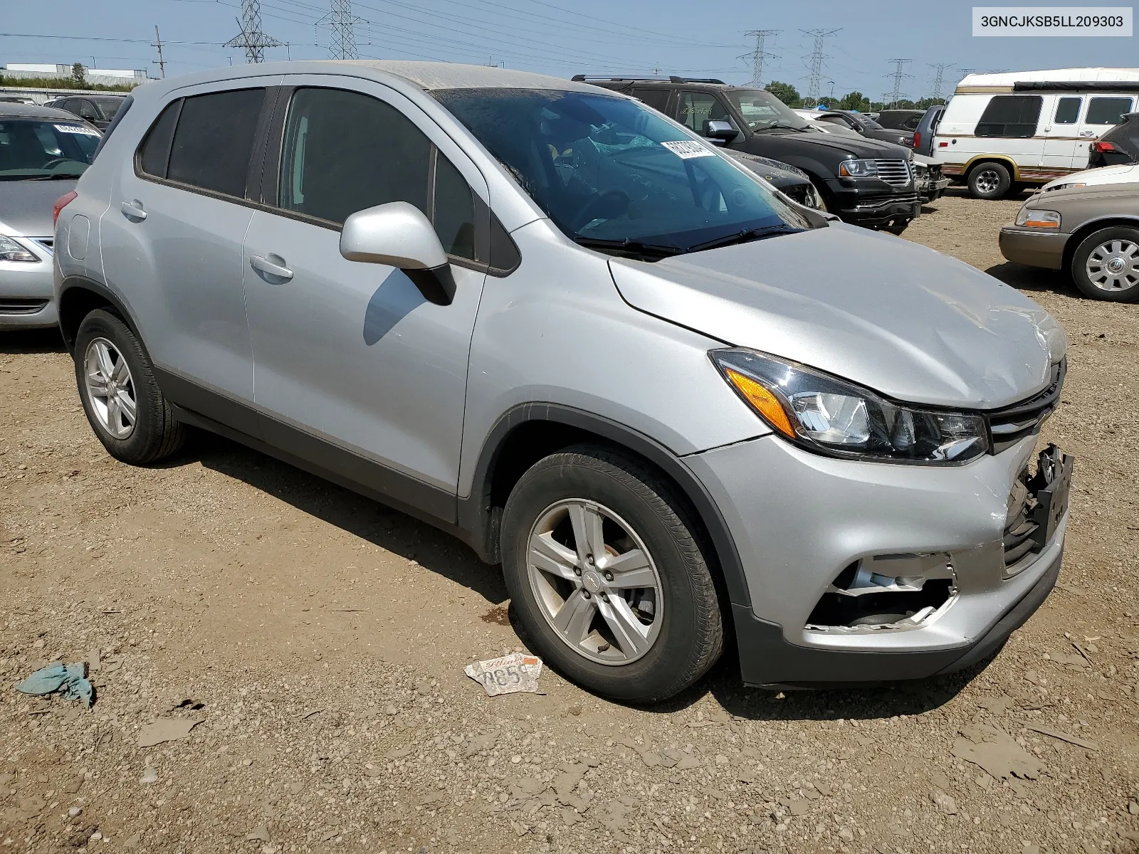 2020 Chevrolet Trax Ls VIN: 3GNCJKSB5LL209303 Lot: 68279304