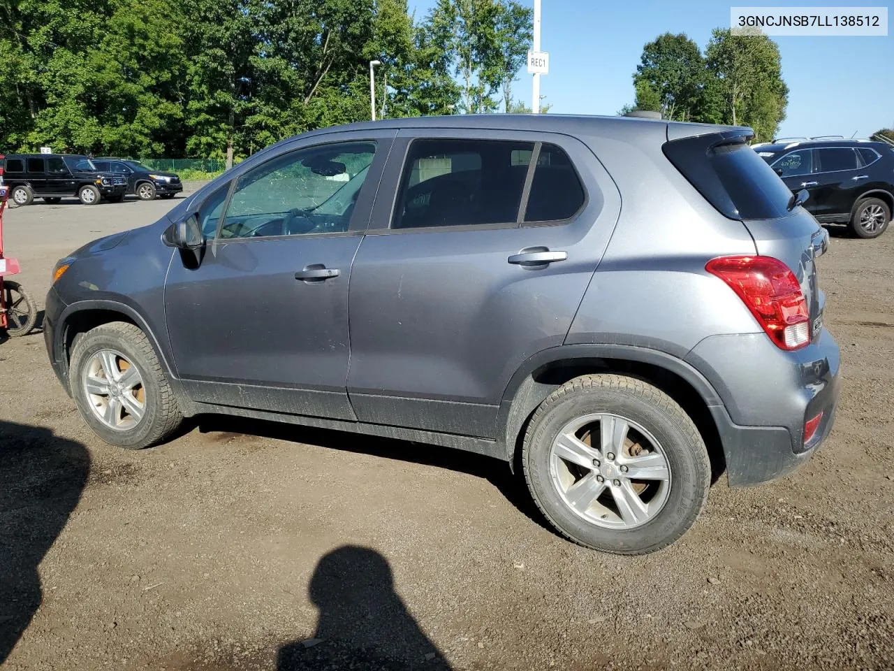 2020 Chevrolet Trax Ls VIN: 3GNCJNSB7LL138512 Lot: 70198584