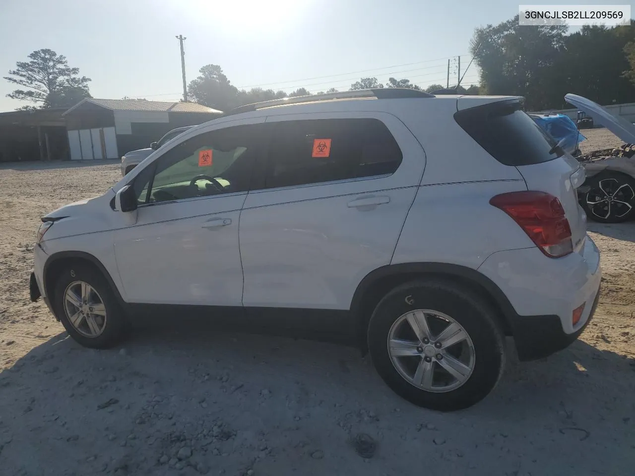 2020 Chevrolet Trax 1Lt VIN: 3GNCJLSB2LL209569 Lot: 72684154