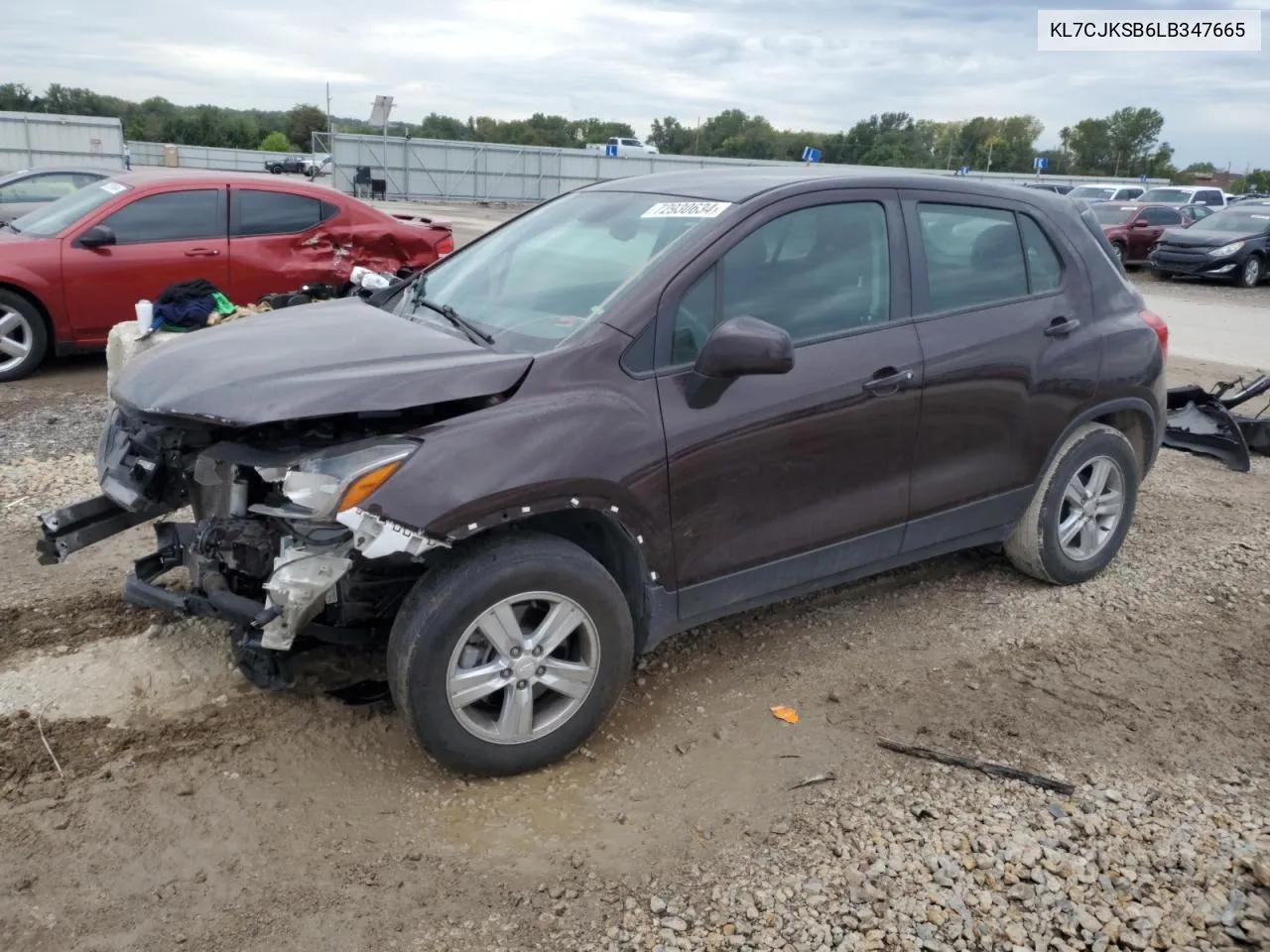 2020 Chevrolet Trax Ls VIN: KL7CJKSB6LB347665 Lot: 72930634