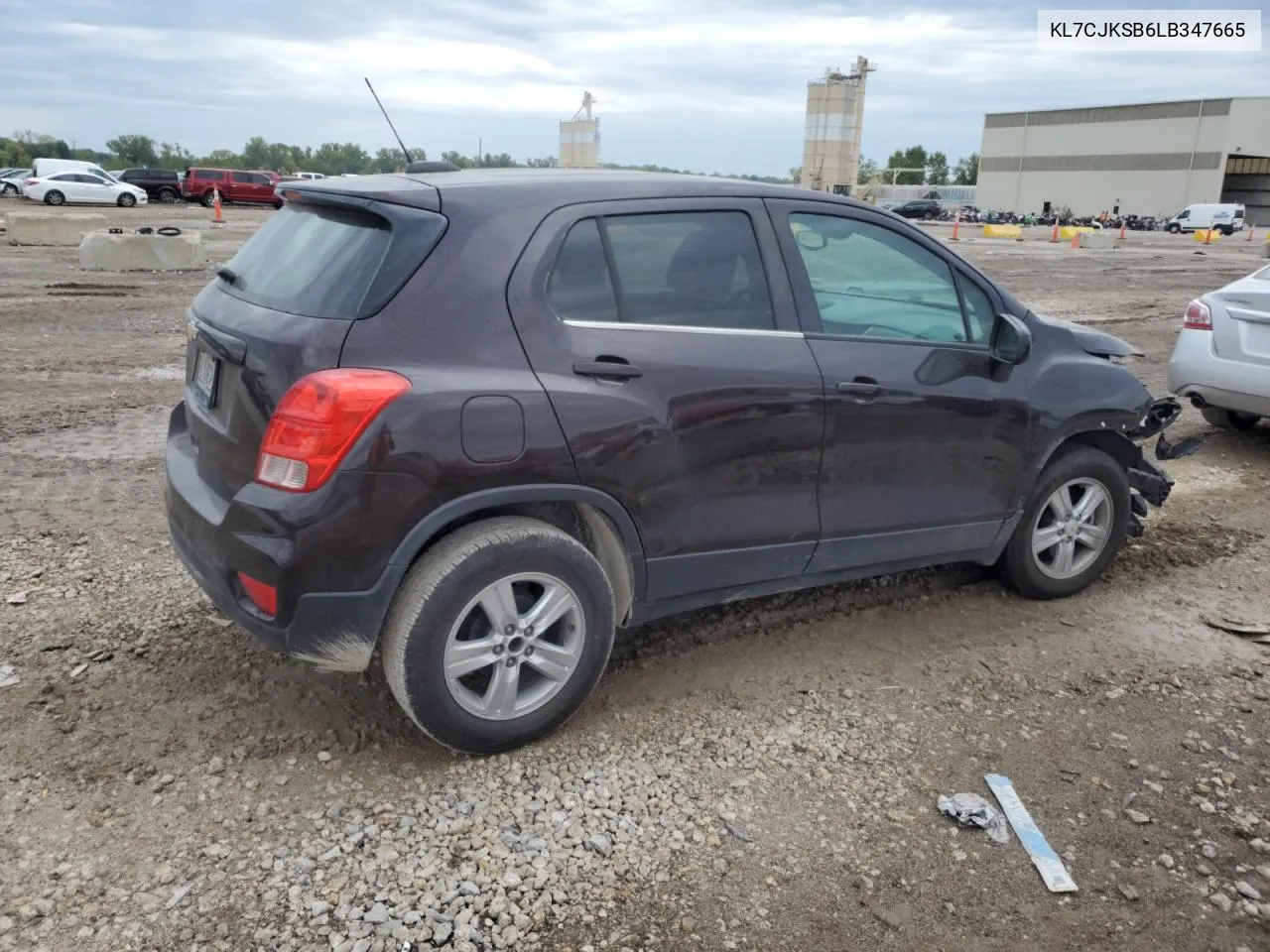 2020 Chevrolet Trax Ls VIN: KL7CJKSB6LB347665 Lot: 72930634