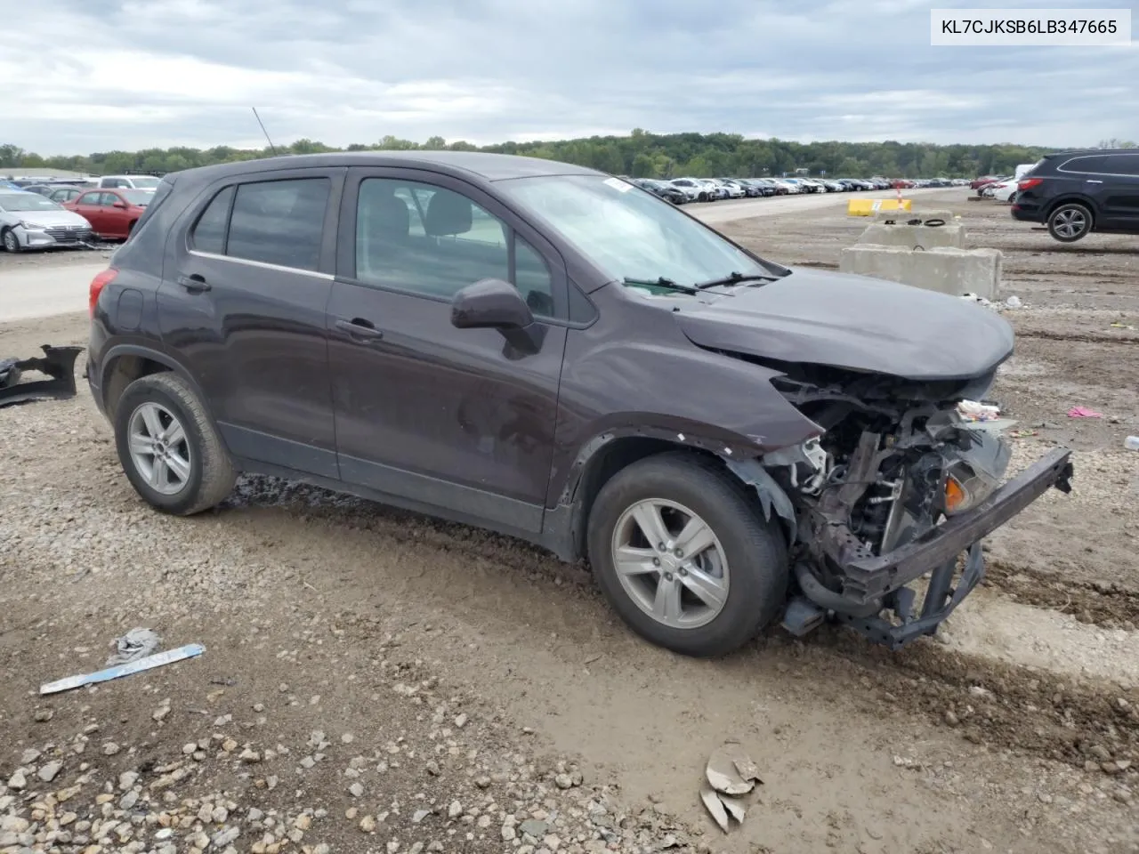 2020 Chevrolet Trax Ls VIN: KL7CJKSB6LB347665 Lot: 72930634