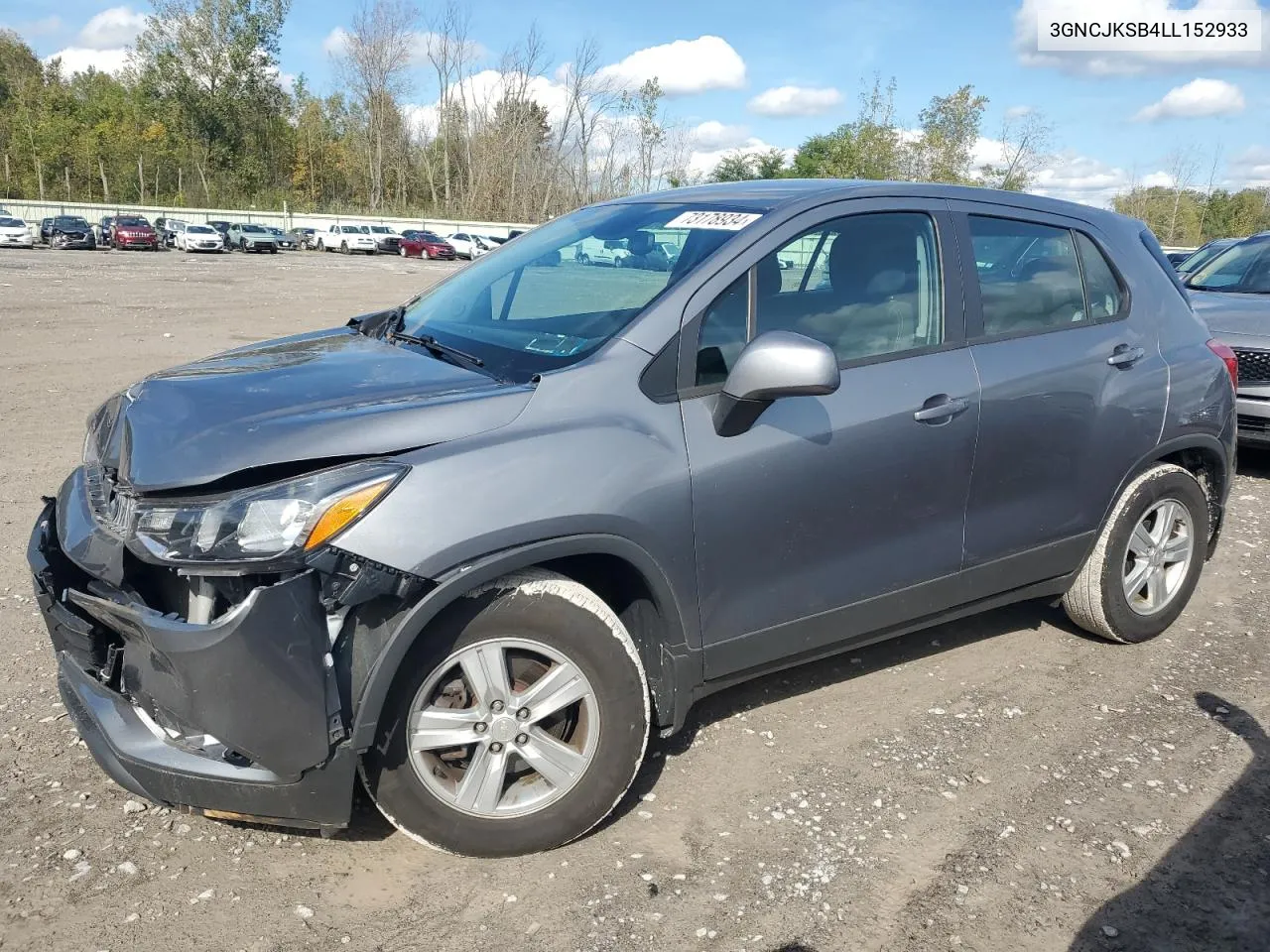 2020 Chevrolet Trax Ls VIN: 3GNCJKSB4LL152933 Lot: 73178934