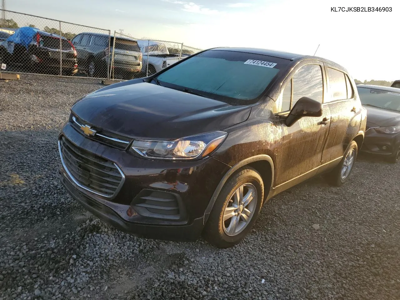 2020 Chevrolet Trax Ls VIN: KL7CJKSB2LB346903 Lot: 74124454