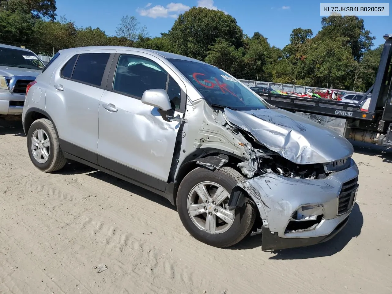 2020 Chevrolet Trax Ls VIN: KL7CJKSB4LB020052 Lot: 75471274