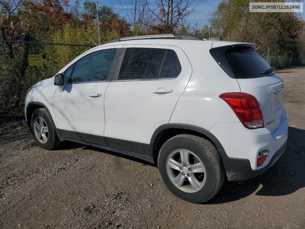 2020 Chevrolet Trax 1Lt VIN: 3GNCJPSB7LL262498 Lot: 75483684