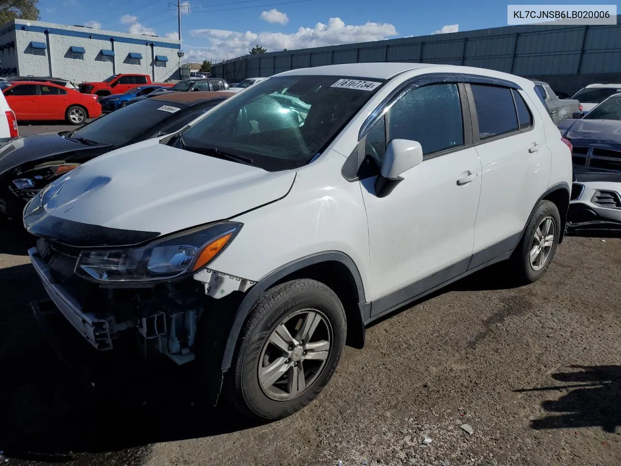 2020 Chevrolet Trax Ls VIN: KL7CJNSB6LB020006 Lot: 76107734