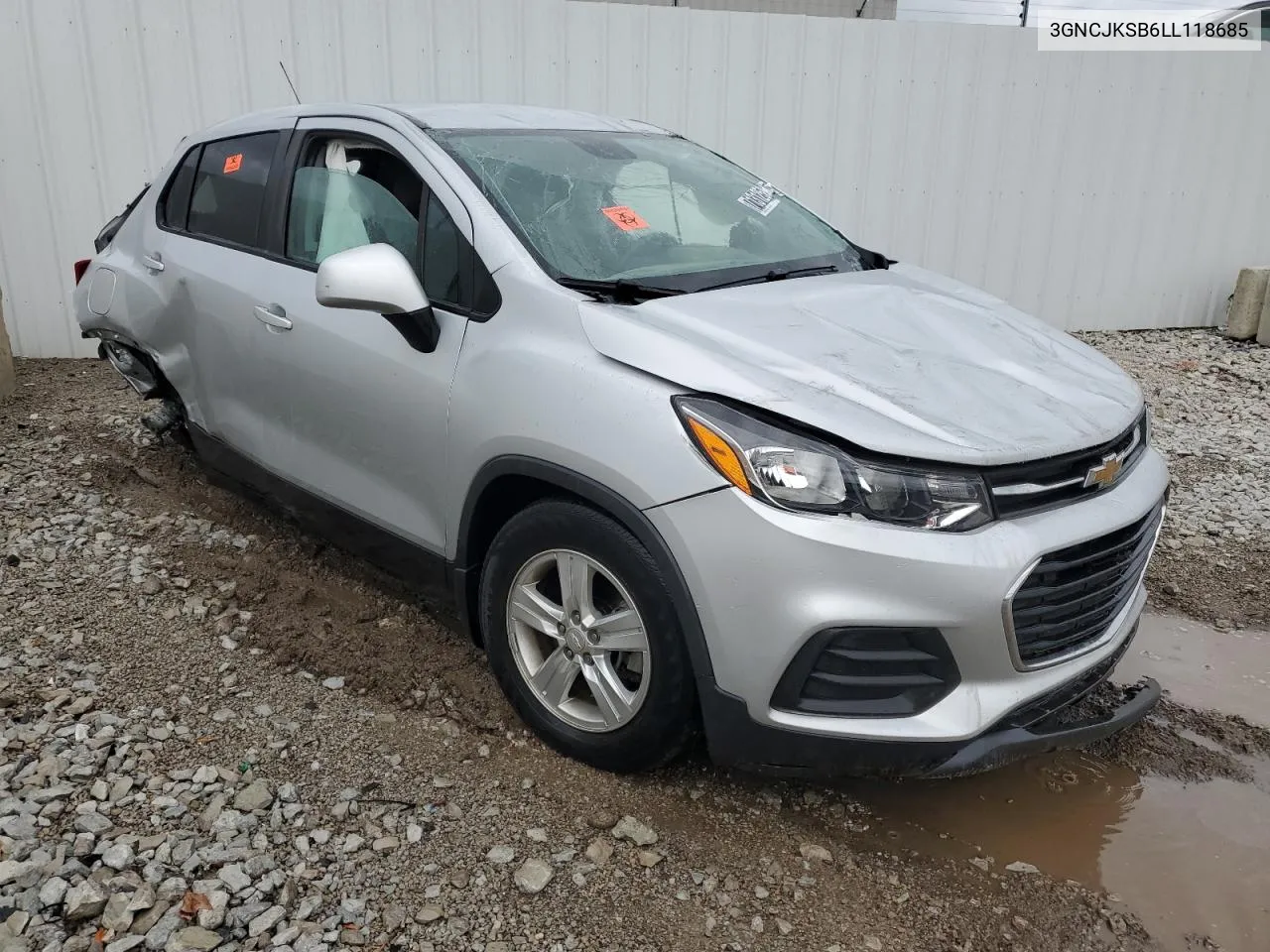 2020 Chevrolet Trax Ls VIN: 3GNCJKSB6LL118685 Lot: 76590744