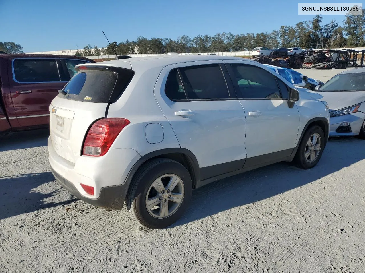 2020 Chevrolet Trax Ls VIN: 3GNCJKSB3LL130986 Lot: 76809674