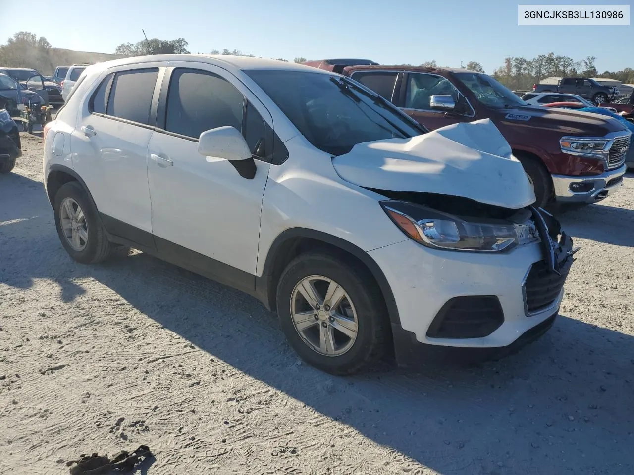 2020 Chevrolet Trax Ls VIN: 3GNCJKSB3LL130986 Lot: 76809674